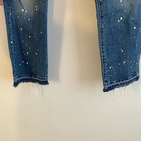 Veronica Beard Ines Paint Splatter Straight-Leg Crop Girlfriend Jeans - Picture 5 of 7